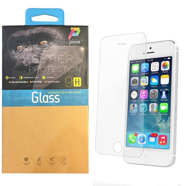 Pixie Top Clear Glass Screen Protector For Apple iPhone 5/5S/SE، محافظ صفحه نمایش شیشه ای پیکسی مدل Top Clear مناسب برای گوشی اپل آیفون 5/5S/SE