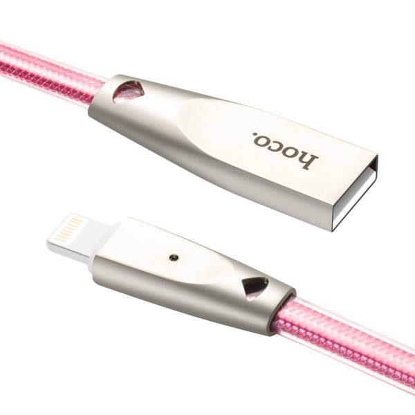 Hoco U9 Zinc Alloy Jelly Knitted Lightning Cable 1.2m، کابل تبدیل USB به لایتنینگ هوکو مدل U9 Zinc Alloy Jelly Knitted طول 1.2 متر