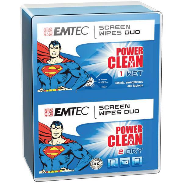 Emtec ECCLWIPEDUOME LCD screen Wet Wipes Pack Of 20، دستمال مرطوب تمیز کننده LCD امتک مدل ECCLWIPEDUOME بسته 20 عددی