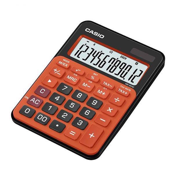 Casio MS-20 NC Calculator Black Orange 6، ماشین حساب کاسیو مدل MS-20NC برای سطح مقطع ششم دبستان