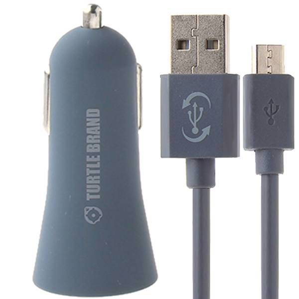 Turtle Brand TB0033 Car Charger With microUSB Cable، شارژر فندکی ترتل برند مدل TB0033 همراه با کابل microUSB