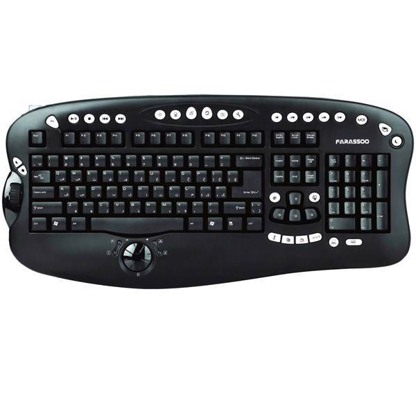 Farassoo FCR-8905 Office Wired Keyboard With Keyskin، کیبورد باسیم و اداری فراسو مدل FCR-8905 همراه با روکش کلیدها