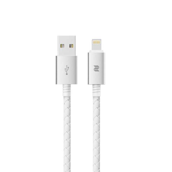 Rock Metal And Leather USB To Lighning Cable 1m، کابل تبدیل USB به لایتنینگ راک مدل Metal And Leather طول 1 متر