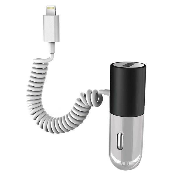Mipow Bolt Car Charger With Lightning Cable، شارژر فندکی مایپو مدل Bolt به همراه کابل لایتنینگ