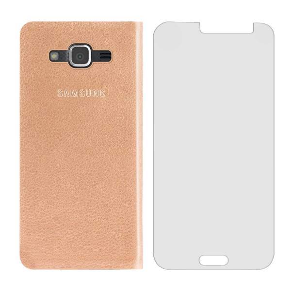 EW Cover RF7 Flip Cover With Tempered Glass For Samsung Galaxy J2 Prime، کیف کلاسوری ای دبلیو کاور مدل RF7 به همراه محافظ صفحه مناسب برای گوشی موبایل سامسونگ گلکسی J2 Prime