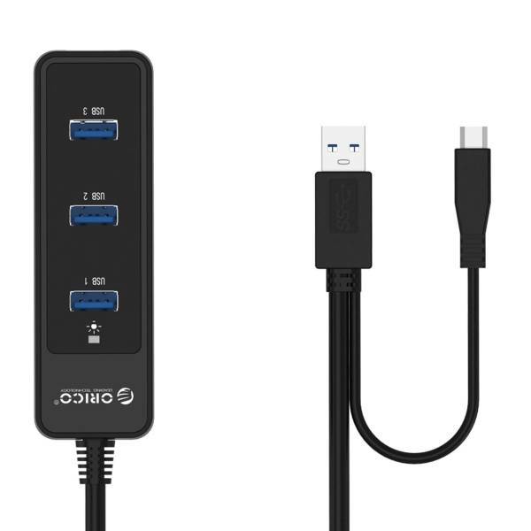 Orico W5PH4-S2 4 Port USB 3.0Hub with OTG Cable، هاب USB 3.0 چهار پورت با کابل OTG اوریکو مدل W5PH4-S2