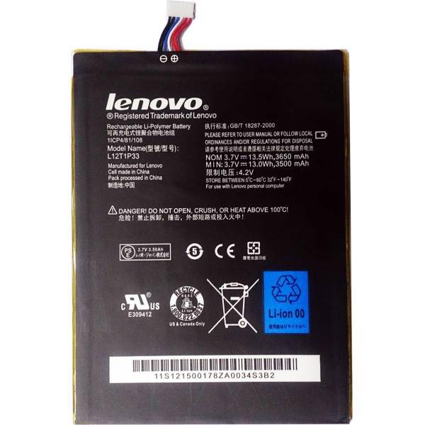Lenovo L12T1P33 3650mAh Tablet Battery For Lenovo Idea Tab A3000، باتری تبلت لنوو مدل L12T1P33 با ظرفیت 3650mAh مناسب برای تبلت لنوو Idea Tab A3000