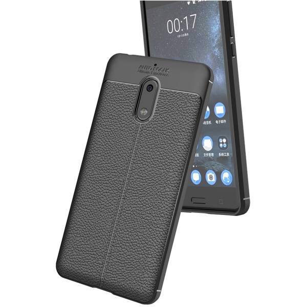 TPU Leather Design Cover For Nokia 6، کاور ژله ای طرح چرم مناسب برای گوشی موبایل نوکیا 6
