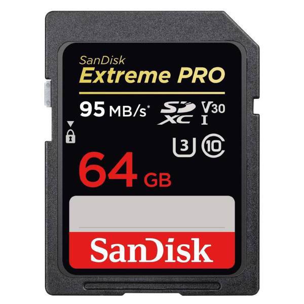 SanDisk Extreme Pro V30 UHS-I U3 Class 10 633X 95MBps SDXC - 64GB، کارت حافظه SDXC سن دیسک مدل Extreme Pro V30 کلاس 10 استاندارد UHS-I U3 سرعت 633X 95MBps ظرفیت 64 گیگابایت