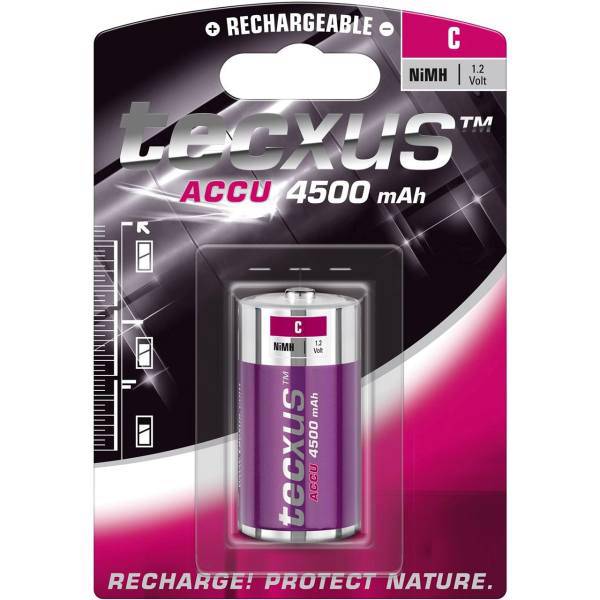 Tecxus Rechargeable Accu NiMH 4500 mAh C Battery، باتری قابل شارژ سایز متوسط تکساس مدل Accu