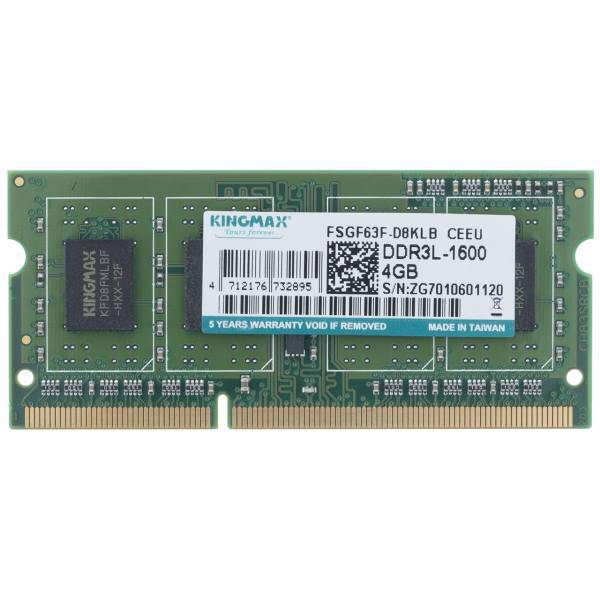 Kingmax DDR3L 1600MHz Single Channel Laptop RAM 4GB، رم لپ تاپ DDR3L تک کاناله 1600 مگاهرتز کینگ مکس ظرفیت 4 گیگابایت