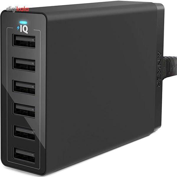 Anker A2123 PowerPort 6 60W 6-Port USB Wall Charger، شارژر دیواری 60 وات 6 پورت انکر مدل A2123 Powerport 6