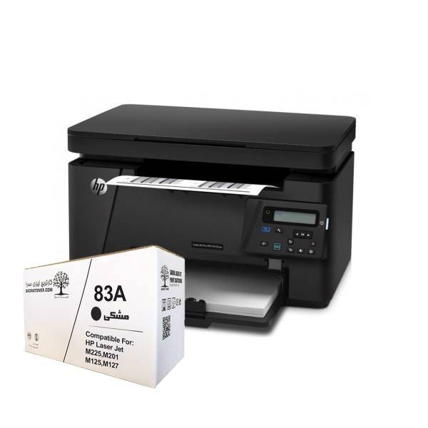 HP LaserJet Pro MFP M125a Multifunction Laser Printer، پرینتر لیزری اچ پی مدل LaserJet Pro MFP M125a به همراه یک تونر سدرا مدل 83a