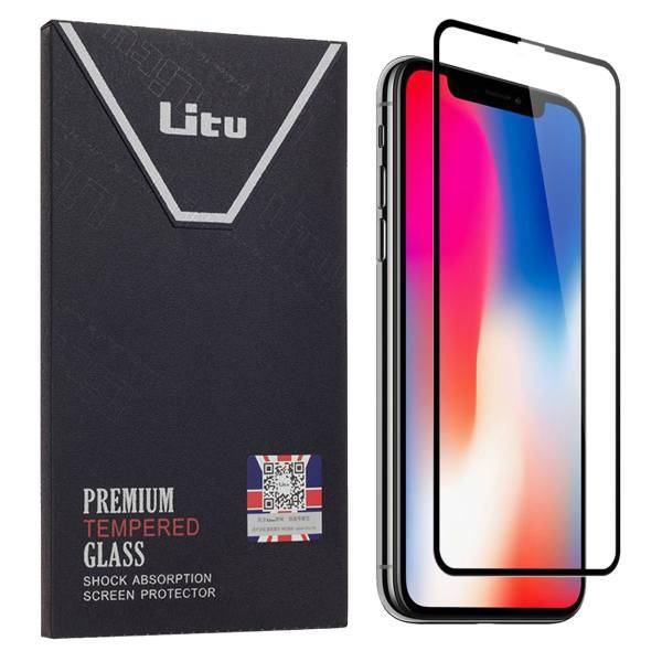 Litu Full Flat Edge New Edition Hardness For iPhone X، محافظ صفحه نمایش شیشه ای لیتو مدل Full Flat Edge New Edition Hardness مناسب برای گوشی آیفون X/10