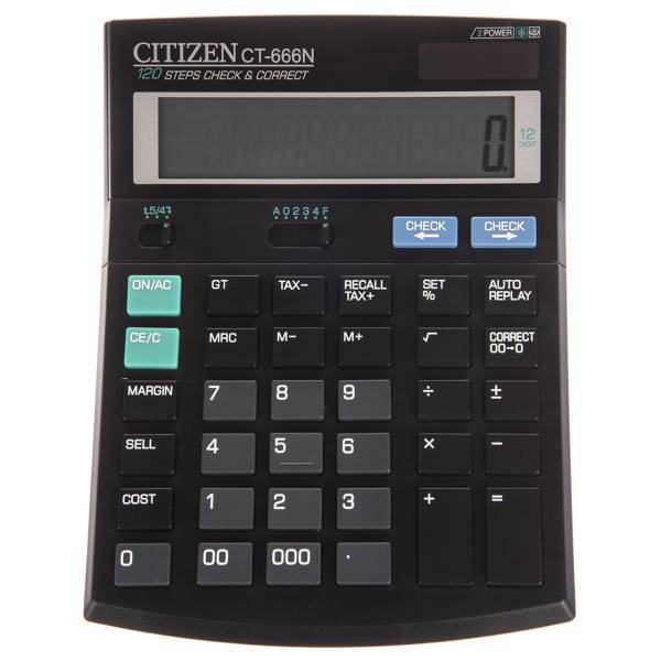 Citizen CT-666N Calculator، ماشین حساب سیتیزن مدل CT-666N