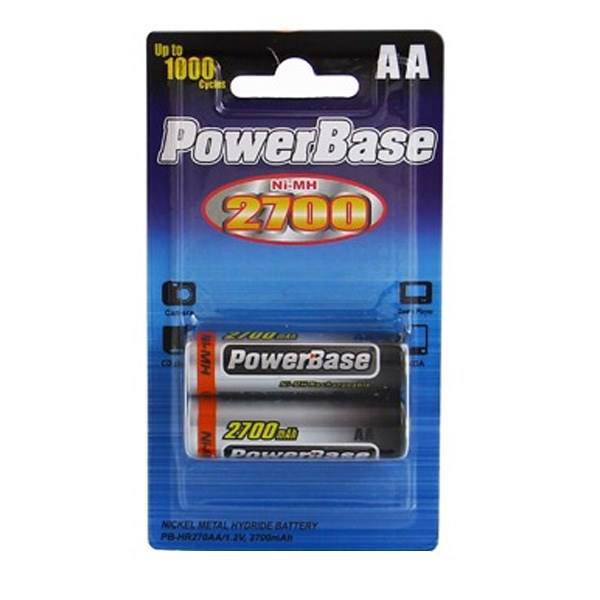 PowerBase PB-HR270AA AA Battery Pack Of 2، باتری قلمی قابل شارژ پاوربیس مدل PB-HR270AA بسته 2 عددی
