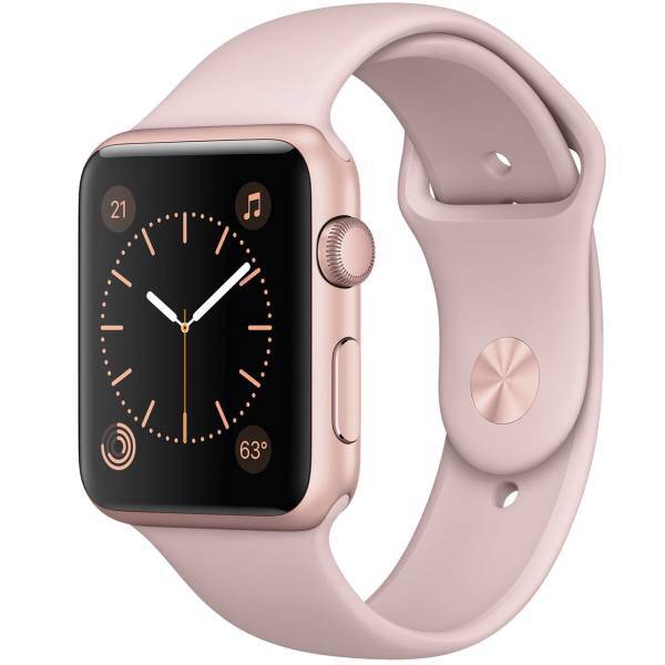 Apple Watch Series 2 42mm Rose Gold Aluminum Case with Pink Sand Sport Band، ساعت هوشمند اپل واچ سری 2 مدل 42mm Rose Gold Aluminum Case with Pink Sand Sport Band