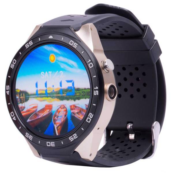 Datis KW88 Beige Case With Black Band Smart Watch، ساعت هوشمند داتیس مدل KW88 Beige Case With Black Band