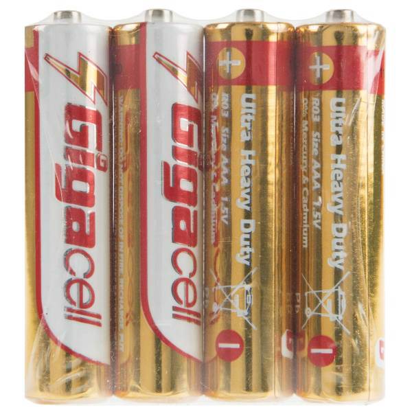 Gigacell Ultra Heavy Duty AAA Battery Pack of 4، باتری نیم قلمی گیگاسل مدل Ultra Heavy Duty بسته 4 عددی