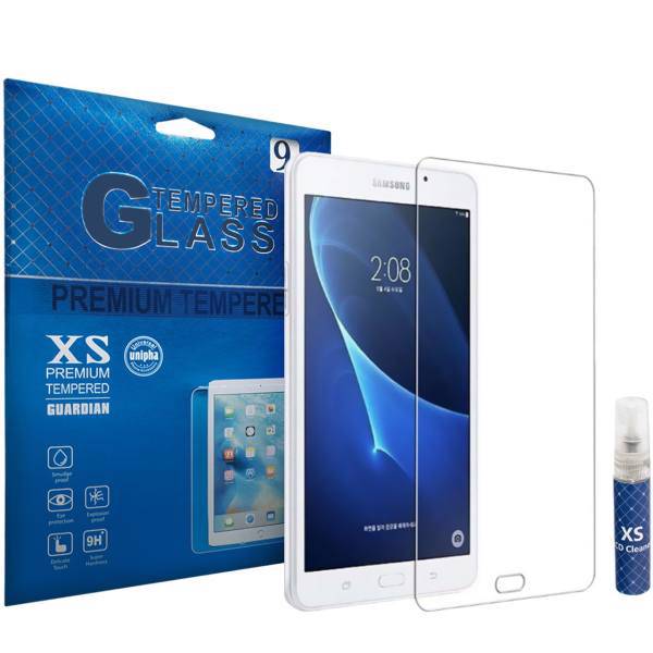 XS Tempered Glass Screen Protector For Samsung Galaxy Tab A 7.0 2016 With XS LCD Cleaner، محافظ صفحه نمایش شیشه ای ایکس اس مدل تمپرد مناسب برای تبلت سامسونگ Galaxy Tab A 7.0 2016 به همراه اسپری پاک کننده صفحه XS