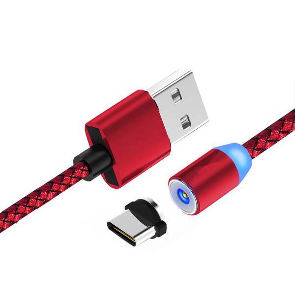Magnetic Cable 360 usb TYPE-C Length Lighting 1.1 meter، کابل تبدیل usb به TYPE-C و لایتینینگ 360 درجه مدل MAGNETIC بطول 1.1 متر