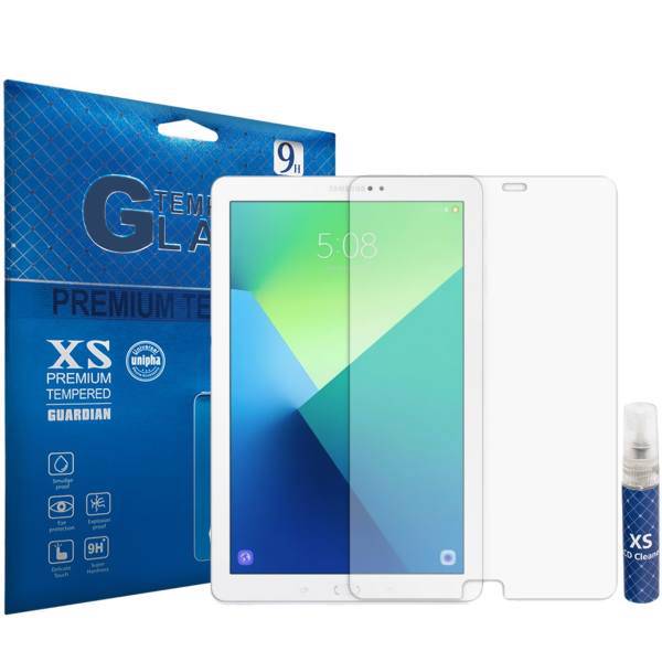 XS Tempered Glass Screen Protector For Samsung Galaxy Tab A 10.1 2016 P585 With XS LCD Cleaner، محافظ صفحه نمایش شیشه ای ایکس اس مدل تمپرد مناسب برای تبلت سامسونگ Galaxy Tab A 10.1 2016 P585 به همراه اسپری پاک کننده صفحه XS