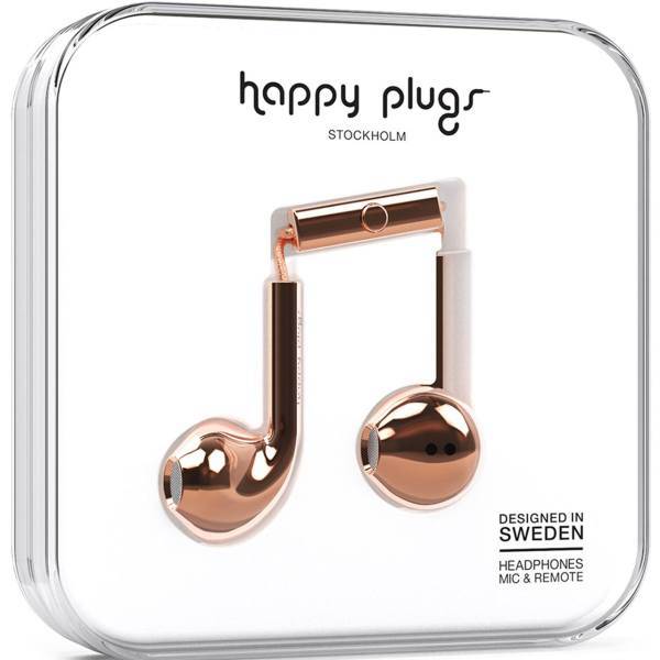 Happy Plugs Earbud Plus Rose Gold Headphones، هدفون هپی پلاگز مدل Earbud Plus Rose Gold