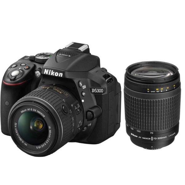 Nikon D5300 kit 18-55 mm And 70-300 mm F/4-5.6G Digital Camera، دوربین دیجیتال نیکون مدل D5300 به همراه لنز 18-55 و 70-300 میلی متر F/4-5.6G