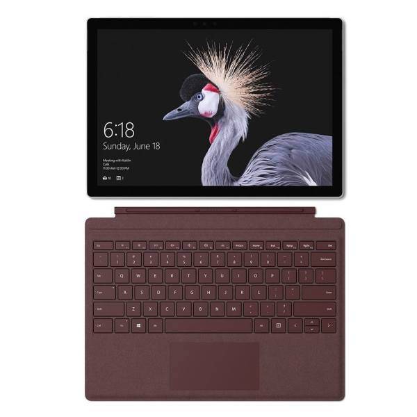 Microsoft Surface Pro 2017 - With Burgundy Signature Type Cover and Maroo Sleeve- 128GB Tablet، تبلت مایکروسافت مدل- Surface Pro 2017 به همراه کیبورد Burgundy Signature و کیف Maroo Sleeve - ظرفیت 128 گیگابایت