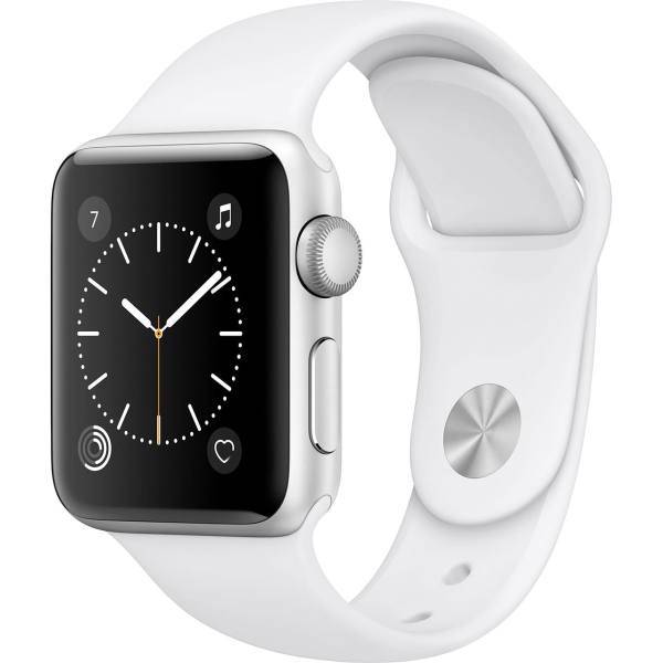 Apple Watch 2 38mm Silver Aluminum Case with White Sport Band، ساعت هوشمند اپل واچ 2 مدل 38mm Silver Aluminum Case with White Sport Band