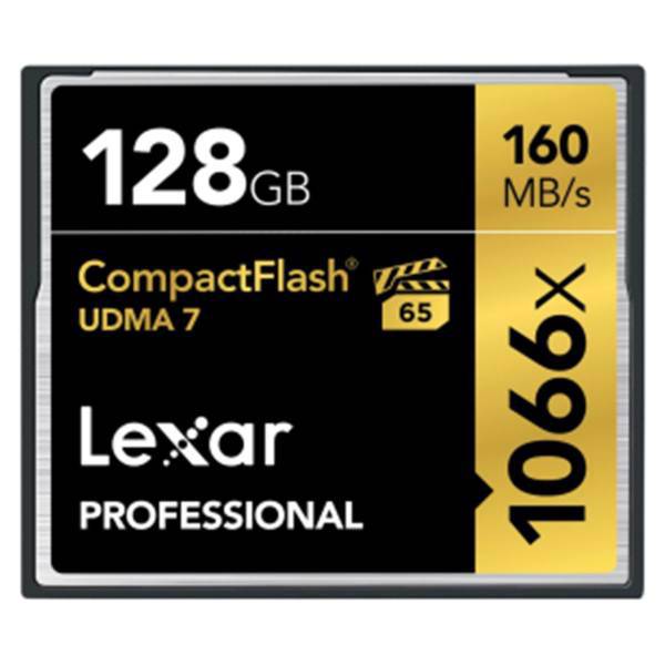 Lexar Professional CompactFlash 1066X 160MBps CF- 128GB، کارت حافظه CF لکسار مدل Professional CompactFlash سرعت 1066X 160MBps ظرفیت 128 گیگابایت