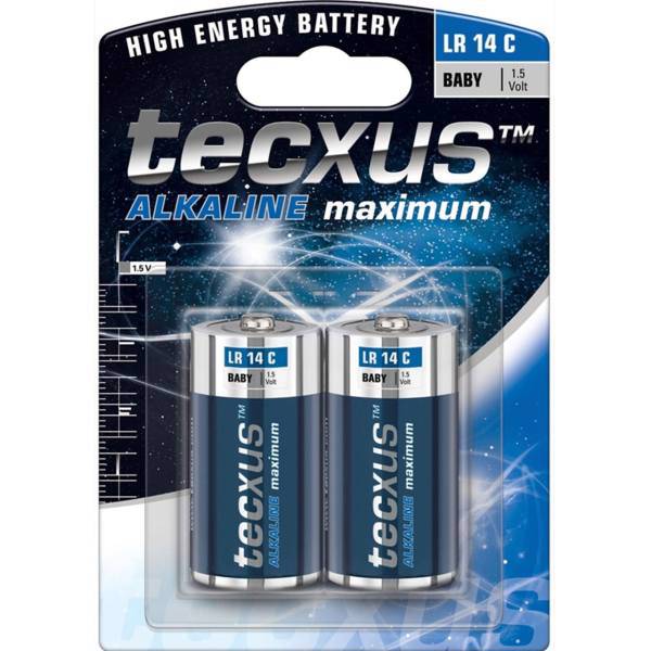 Tecxus Alkaline Maximum LR 14 C Batteryack Of 2، باتری سایز متوسط تکساس مدل Alkaline Maximum - بسته 2 عددی