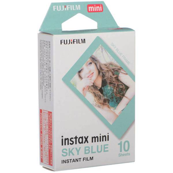 Fujifilm Instax Mini Film Blue Frame Photo Printer Pack of 10، کاغذ مخصوص دوربین های چاپ سریع فوجی فیلم با فریم آبی بسته 10 عددی