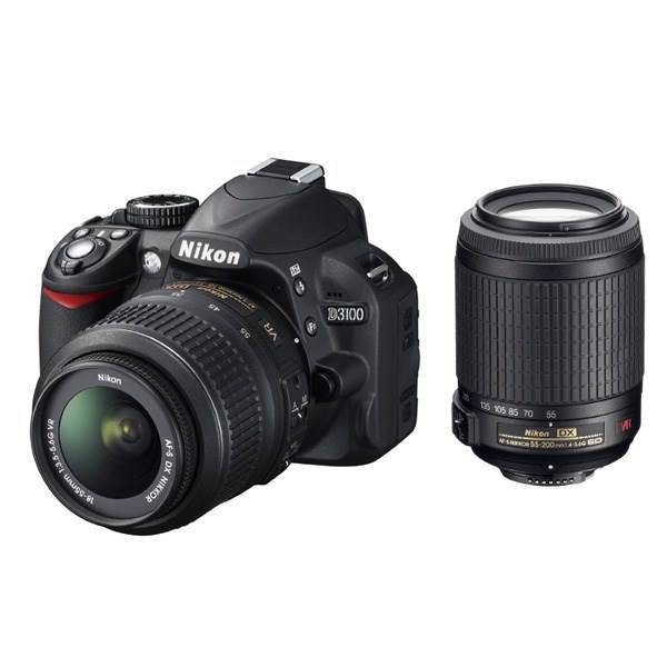 Nikon D3100 Kit 18-55 VR 55-300 VR، دوربین دیجیتال نیکون دی 3100 کیت دو لنز 18-55 و 55-300