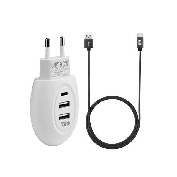 Double Six Fast Charger Wall Charger With USB-C Cable، شارژر دیواری دابل سیکس مدل Fast Charger همراه با کابل USB-C