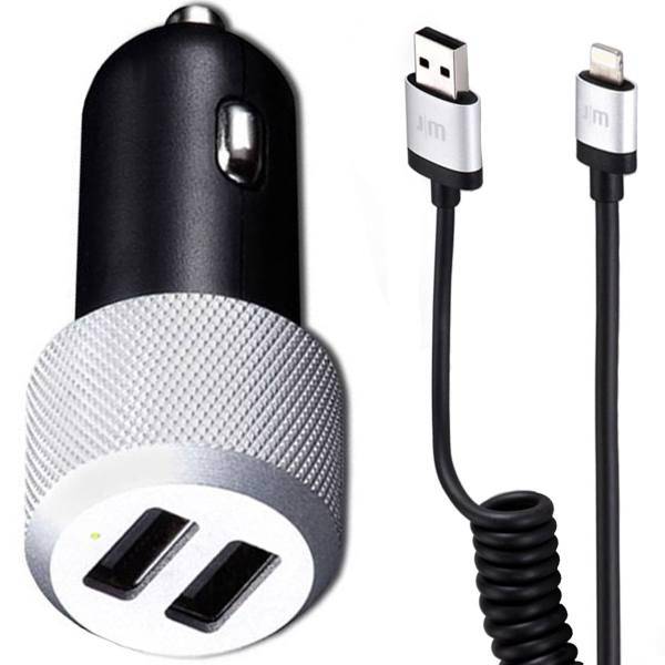 Just Mobile Highway Max Car Charger With Lightning Cable، شارژر فندکی جاست موبایل مدل Highway Max به همراه کابل لایتنینگ