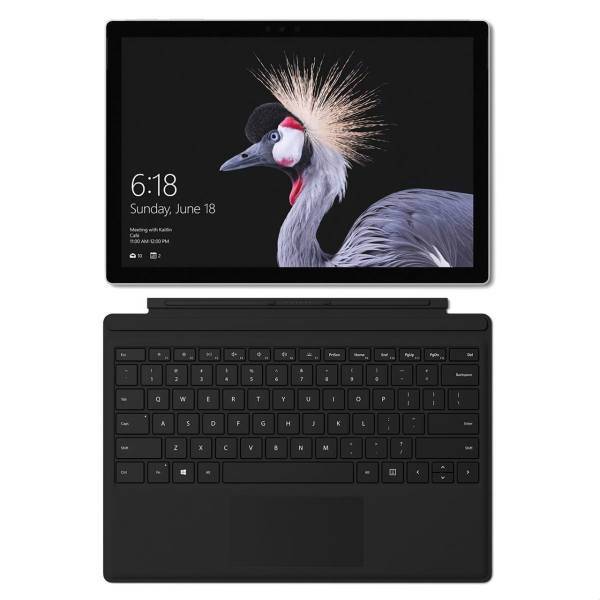 Microsoft Surface Pro 2017 - With Black Type Cover And Maroo Sleeve Bag and Surface Dock and Designer Mouse- 128GB Tablet، تبلت مایکروسافت مدل- Surface Pro 2017 به همراه کیبورد مشکی و کیف Maroo Sleeve و داک و موس Designer - ظرفیت 128 گیگابایت
