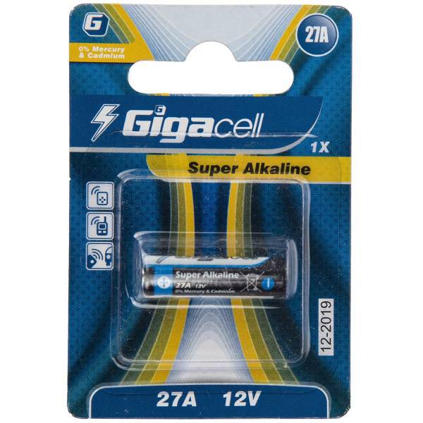 Gigacell Super Alkaline 27A Battery Pack Of 1، باتری 27A گیگاسل مدل Super Alkaline بسته 1 عددی