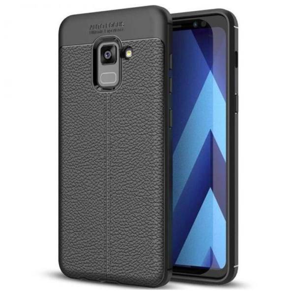 TPU Leather Design Cover For Samsung Galaxy A8 2018، کاور ژله ای طرح چرم مناسب برای گوشی موبایل سامسونگ Galaxy A8 2018