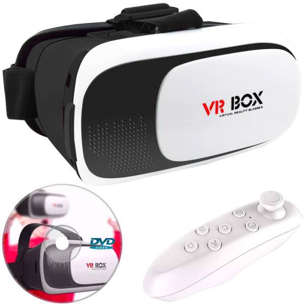 VR Box VR Box 2 Virtual Reality Headset With Game Pad With LED Watch، هدست واقعیت مجازی وی آر باکس مدل VR Box 2 به همراه ریموت کنترل بلوتوث و DVD حاوی اپلیکیشن و LED Watch هدیه