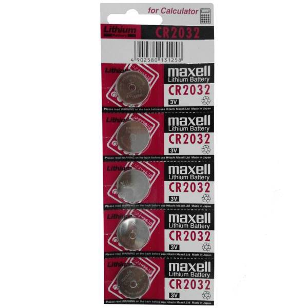Maxell Lithium CR2032 minicell Pack Of 5، باتری سکه ای مکسل مدل CR2032 بسته 5 عددی