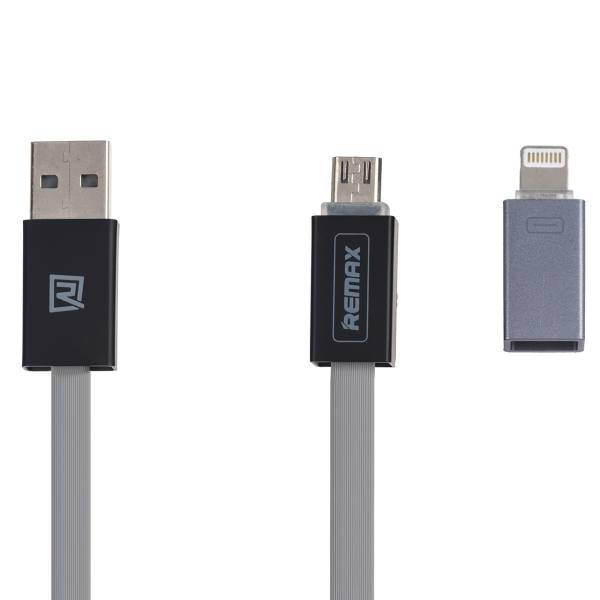 Remax Shadow rc-026t USB To Lightning And microUSB Cable 1m، کابل تبدیل USB به لایتنینگ و microUSB ریمکس مدل Shadow rc-026t به طول 1 متر