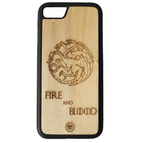 Mizancen Targaryen wood cover for iPhone 7/8، کاور چوبی میزانسن مدل Targaryen مناسب برای گوشی آیفون 7/8