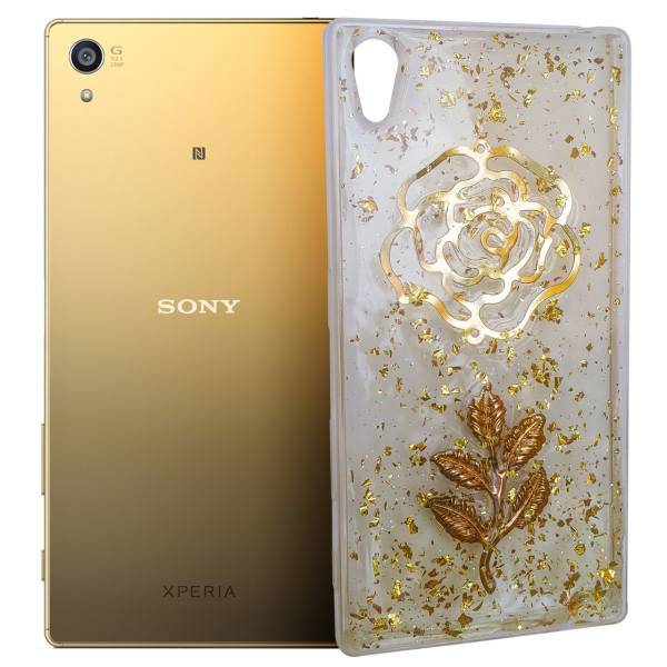 Drop glue gold foil cover for sony z5، کاور دراپ گلو مدل gold foil مناسب برای گوشی سونی Z5