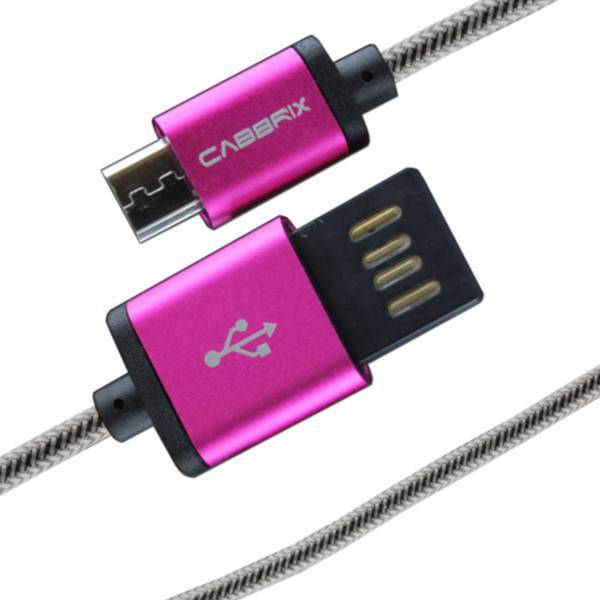 Cabbrix microUSB To Dual Sided Aluminum USB Connector Cable 1m، کابل تبدیل microUSB به USB دو طرفه کابریکس به طول 1 متر