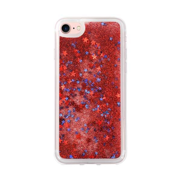 Luxury Case Floating Red Glitter Cover For iPhone 7، کاور لاکچری کیس مدل Floating Red Glitter مناسب برای گوشی موبایل iPhone 7