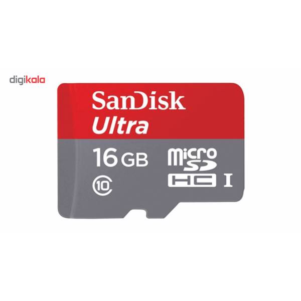 Sandisk Ultrs UHS-I U1 Class 10 80MBps 533X microSDHC With Adapter - 16GB، کارت حافظه MicroSDHC سن دیسک مدل Ultraکلاس 10 استاندارد UHS-I U1 سرعت 80MBps 533X همراه با آداپتور SD ظرفیت 16 گیگابایت
