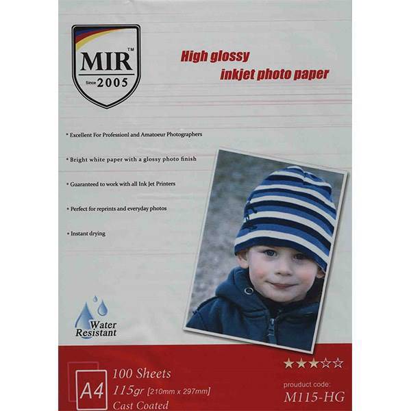 MIR M115-HG 115gr High Glossy Inkjet Photo Paper، کاغذ عکس گلاسه میر 115 گرمی