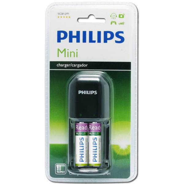 Philips SCB1291NB Mini Battery Charger، شارژر باتری فیلیپس مدل Mini کد SCB1291NB