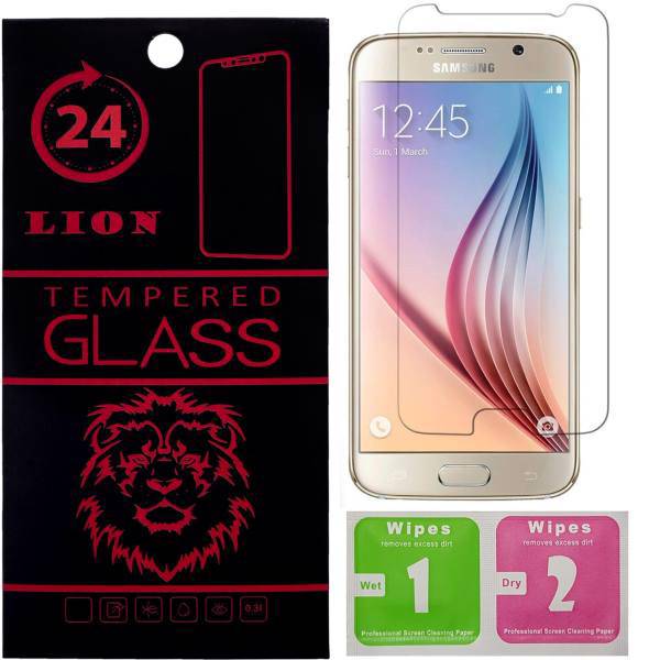 LION 2.5D Full Glass Screen Protector For Samsung Galaxy S6، محافظ صفحه نمایش شیشه ای لاین مدل 2.5D مناسب برای گوشی سامسونگ گلکسی S6